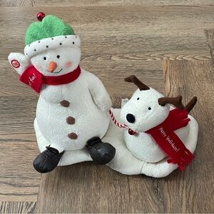 2004 Hallmark Jingle Pals Snowman with Dog Animated Animatronic